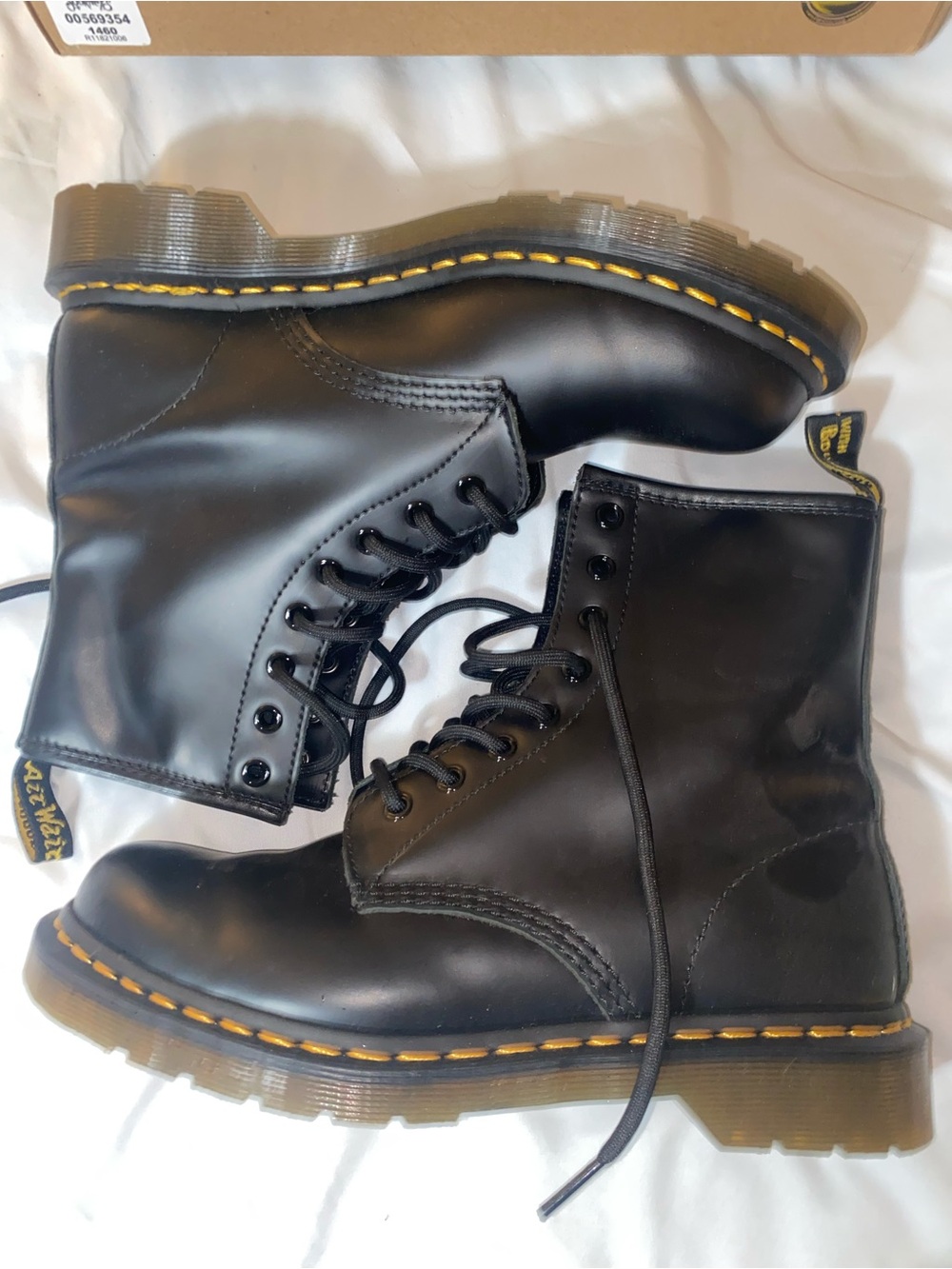 Dr. Martens 1460 Smooth Leather Black Combat Boots - Black 8
